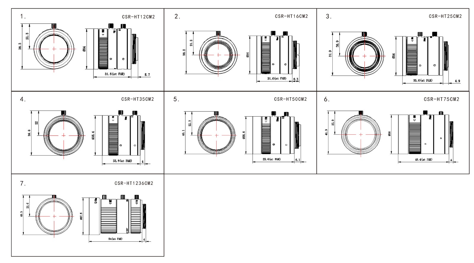 200萬CCTV定焦鏡頭尺寸圖 200萬CCTV定焦鏡頭尺寸圖